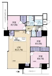プレミストタワー靱本町【30階】の間取り
