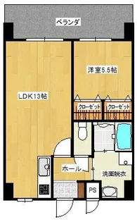 プランドール堀川【4階】の間取り