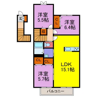 メゾン福渡【2階】の間取り