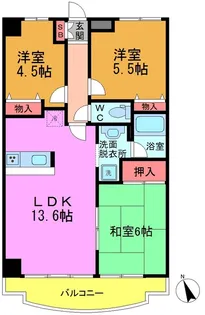 フロリッシュ南行徳【4階】の間取り
