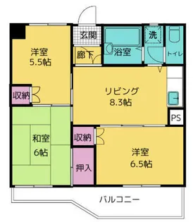 ピアチェーヴォレ【6階】の間取り