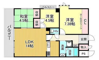 ブルーム山科大宅【2階】の間取り