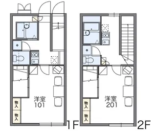レオパレス新発田西II【2階】の間取り