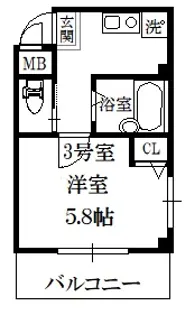 シエルコート綾瀬【2階】の間取り