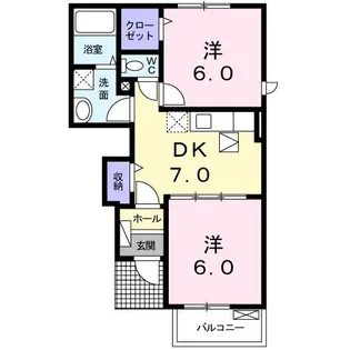 クレメントB【1階】の間取り