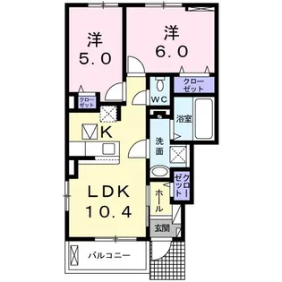 ソレアード・ニシキIII B【1階】の間取り