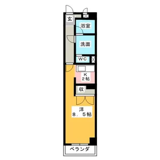 ミレニアム八田【2階】の間取り