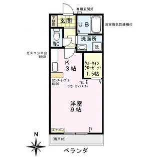 小川ハイツC【1階】の間取り