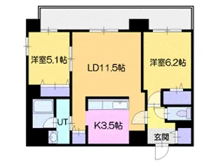 エッセンシア稲穂レジデンス【6階】の間取り