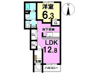 グラースメゾンB【1階】の間取り
