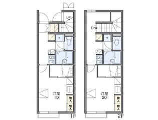 レオパレスエリアピースはやし【1階】の間取り