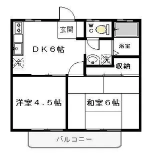 むつみハイツ2号館【2階】の間取り