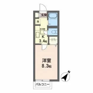 タートルヒルズB【1階】の間取り
