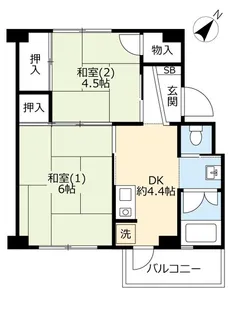 2DKの間取り画像