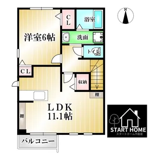 アンソレイエB【2階】の間取り