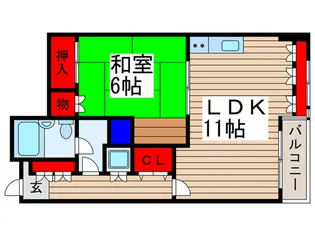 JUNヴィラ栄和【2階】の間取り