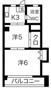 鶴マンション【1階】の間取り