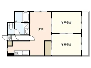 ハイツAI江波【1階】の間取り