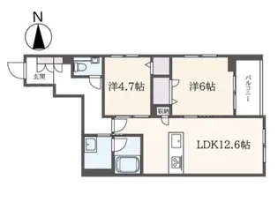 エクラージュ笹塚【2階】の間取り
