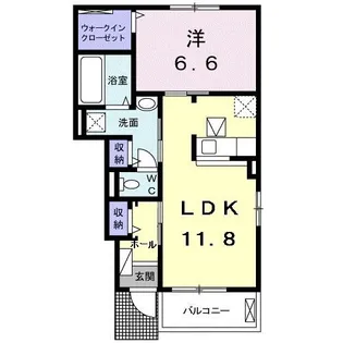 ラグーン岸脇II【1階】の間取り