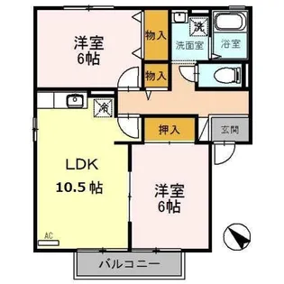 シェ・ドゥーブル A【2階】の間取り