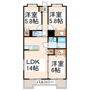 ヴェルディマンション【3階】の間取り
