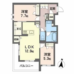 シャーメゾンステージ神明【4階】の間取り