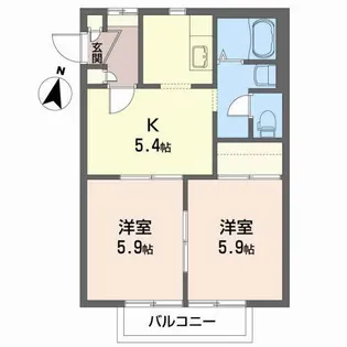 サンハイツ ヒロ【2階】の間取り