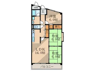 メゾンドロイヤル【3階】の間取り
