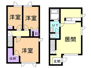 ディアス・パルモ虹ケ丘A【1階】の間取り
