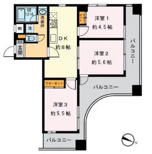 エミネンスアビス【3階】の間取り