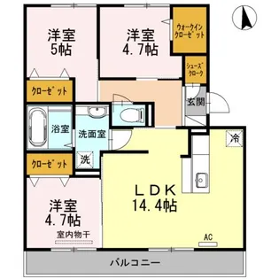 黒石ヒルズ【3階】の間取り