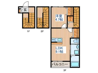 ジャドール長町【3階】の間取り