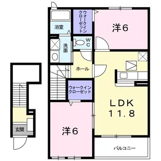 ルサルカ B棟【2階】の間取り