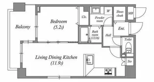 白金台アパートメント【4階】の間取り