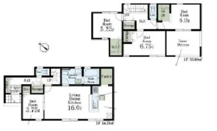 埼玉県所沢市大字中富【一戸建】の間取り