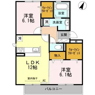 徳島県板野郡藍住町勝瑞字東勝地【アパート】の間取り