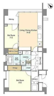 ストーリア赤坂【1階】の間取り