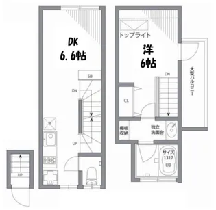 東京都中野区南台5【アパート】の間取り