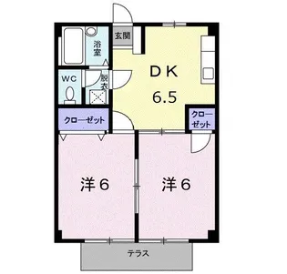 岡山県岡山市東区楢原【アパート】の間取り
