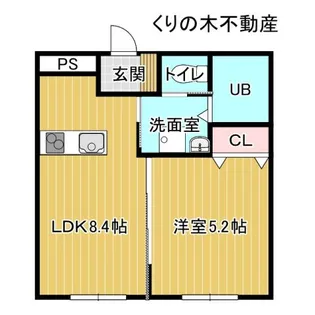 リュヌ・ド・ミエル【1階】の間取り