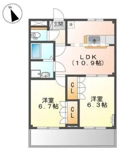 オベルジーヌ【2階】の間取り