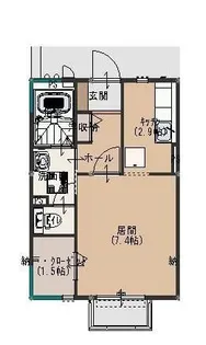 サニーサイド1【1階】の間取り