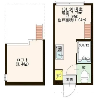 ハーモニーテラス高円寺南【2階】の間取り