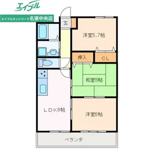 グランディール雅II【3階】の間取り