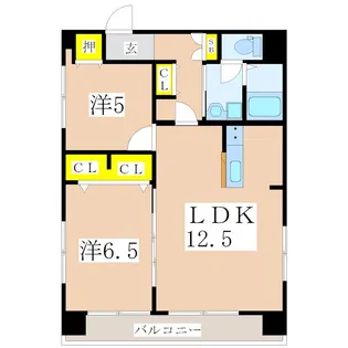 イリスパイラブライト A’s【8階】の間取り