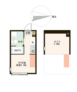 ル・リヴァージュ中川【1階】の間取り