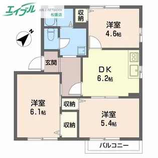 コーポフレグランス B棟【2階】の間取り