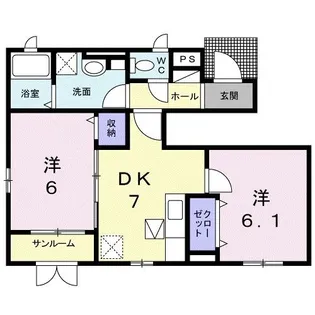 アサンシィオン【1階】の間取り
