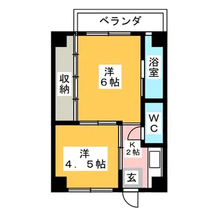 ビレッジハウス山中【2階】の間取り